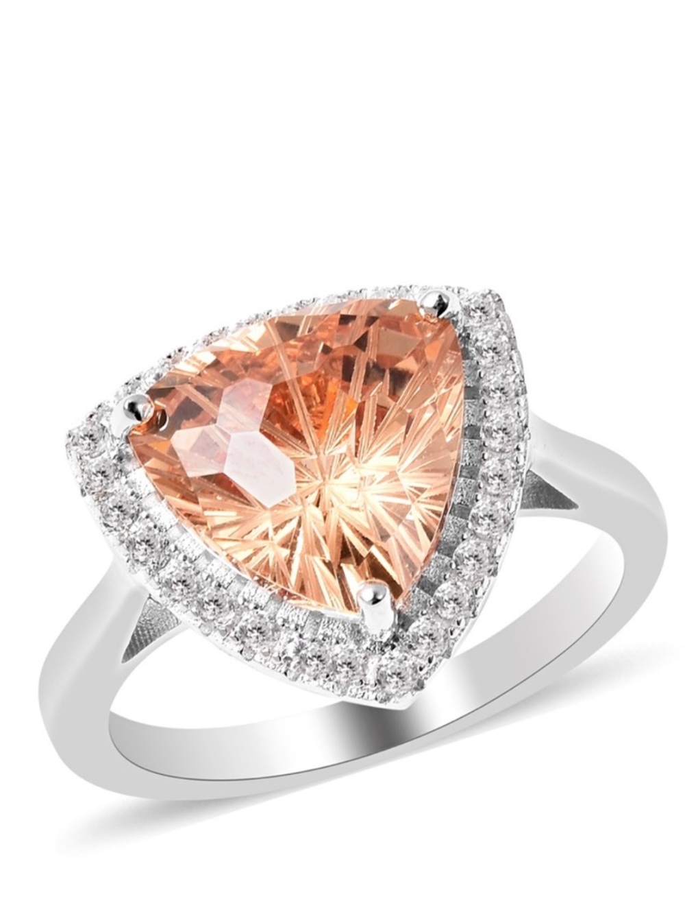 Champagne and White CZ Ring